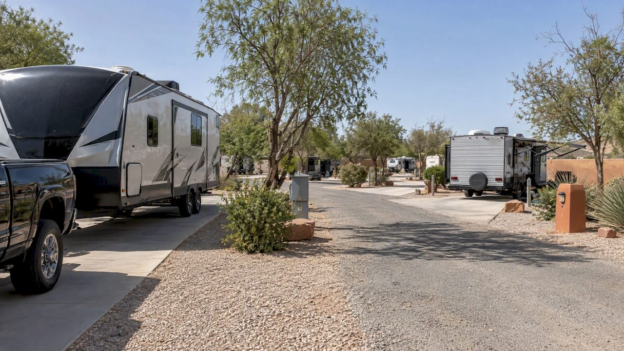 Pull-through and back-in RV sites