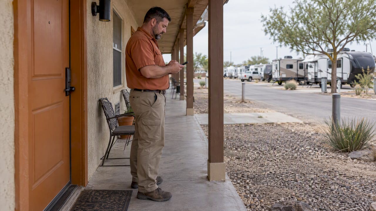 Coordinator booking workforce housing at Odessa lodge