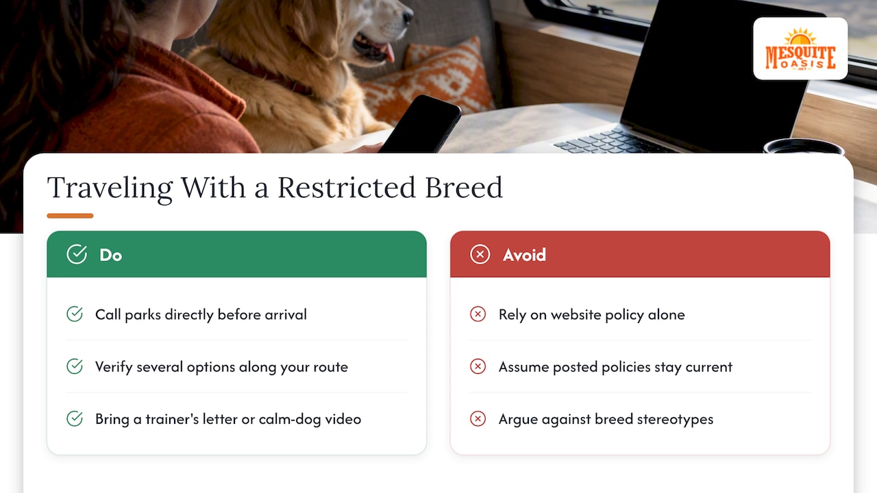 What matters most if you're traveling with a restricted breed — overview diagram