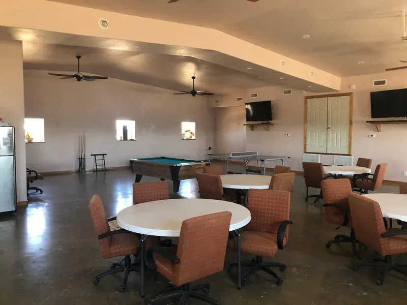 Community center at Mesquite Oasis Lodge & RV Park in Odessa, Texas