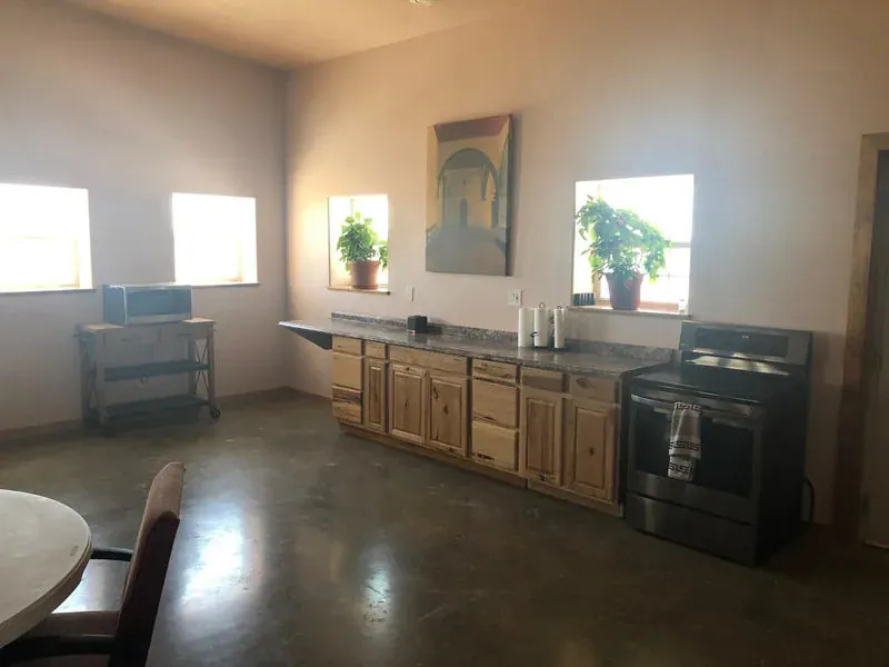 Community center kitchen with full-size appliances