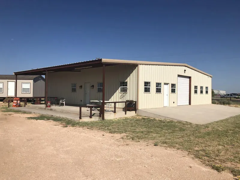 Park office and clubhouse building at Mesquite Oasis in Odessa, Texas