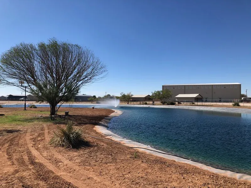 Fishing pond at Mesquite Oasis Lodge & RV Park in Odessa, Texas