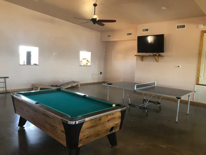 Pool table in the recreation room